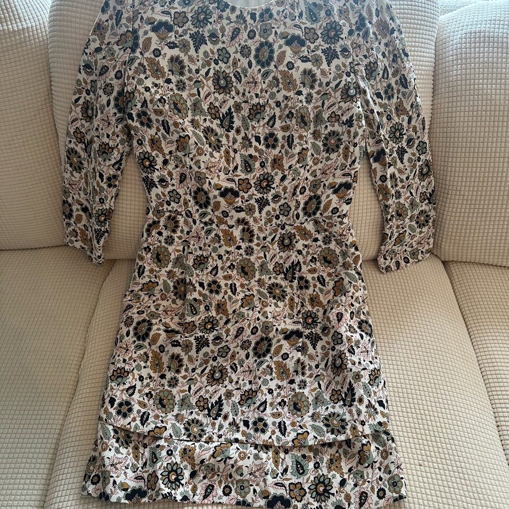 ALC Black and White Bodycon Dress 3/4 Sleeve Crew Neck